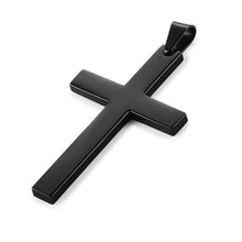 Load image into Gallery viewer, Black Titanium Steel Cross Necklace/ Black Chain Pendant Necklace