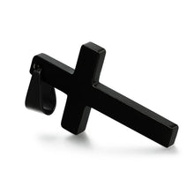 Load image into Gallery viewer, Black Titanium Steel Cross Necklace/ Black Chain Pendant Necklace