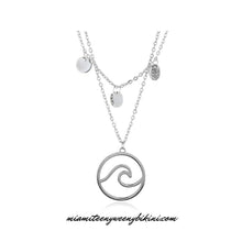 Load image into Gallery viewer, Circle Wave Pendant Layered Chain Necklace