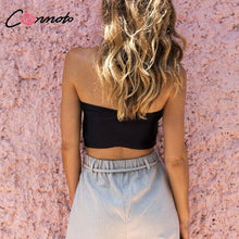 Load image into Gallery viewer, Satin Lace Up Tube Top