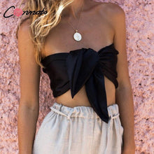 Load image into Gallery viewer, Satin Lace Up Tube Top