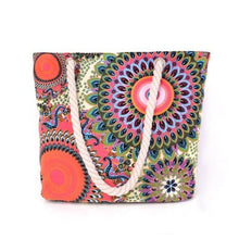 Load image into Gallery viewer, Floral Large Capacity Canvas Shoulder Beach Bag