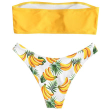 Load image into Gallery viewer, Miami Bandeau Banana Print Tube Bikini
