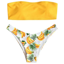 Load image into Gallery viewer, Miami Bandeau Banana Print Tube Bikini
