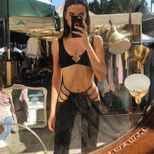 Load image into Gallery viewer, Hollow Out Black Flare Pants
