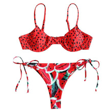 Load image into Gallery viewer, Miami Watermelon Low Waist Knotted Bikini
