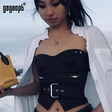 Load image into Gallery viewer, Leather Harajuku Crop Top
