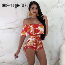 Load image into Gallery viewer, One Piece Tie Dye Ruffle Off Shoulder Monokini
