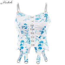 Load image into Gallery viewer, Blue Printing Slim Button Camisole
