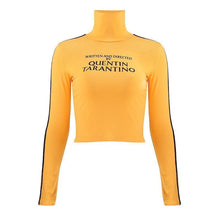 Load image into Gallery viewer, Quentin Tarantino Crop Top/ Side Stripe Long Sleeve Turtleneck/ BodySuit
