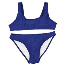 Load image into Gallery viewer, Japanese Sukumizu School  Zippered Crotch Bottom Swimsuit
