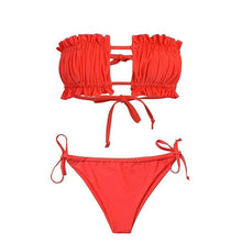 Load image into Gallery viewer, Scrunch Top Orange Bikini
