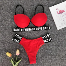 Load image into Gallery viewer, Love Letter Brazilian Bandage Bikini
