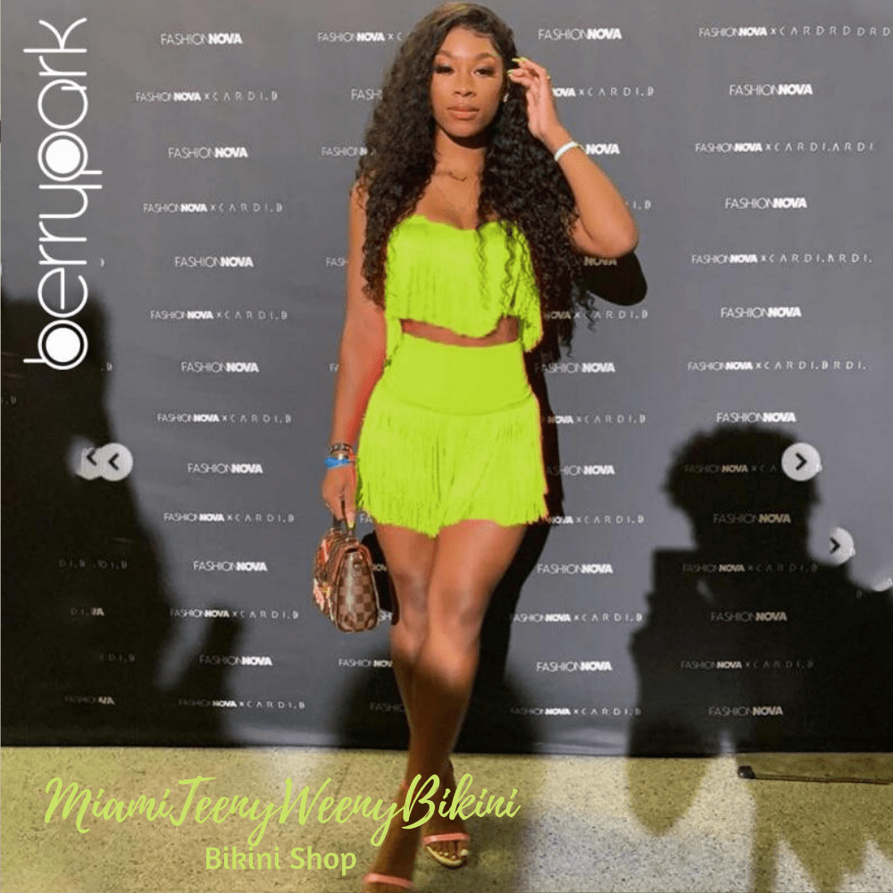 neon tassel dress Neon Fringe Latin Dress AM-L3683
