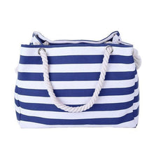 Load image into Gallery viewer, Striped Summer Canvas Beach Bag
