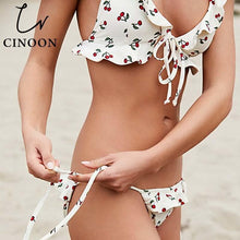 Load image into Gallery viewer, Cherry Print Vintage Brazilian Bikinis
