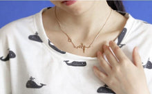 Load image into Gallery viewer, Love Shaped Titanium Steel Heartbeat Chain Heart Pendant Necklace
