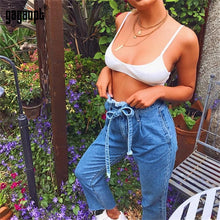 Load image into Gallery viewer, Elastic High Waist Loose Cotton Denim Jeans

