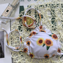 Load image into Gallery viewer, Sunflower Print Bikini Set
