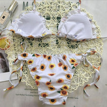 Load image into Gallery viewer, Sunflower Print Bikini Set
